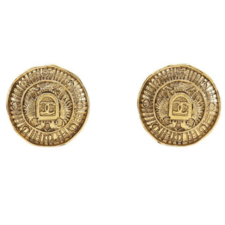 Chanel Vintage Round CC Clip-On Earrings Metal