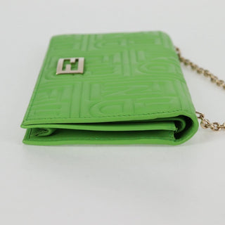 Fendi Wallet on Chain Logo Embossed Leather
