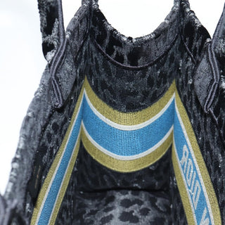 Christian Dior Book Tote Mizza Embroidered Canvas and Velvet