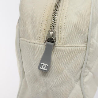 Chanel Vintage Logo Bowler Bag Quilted Canvas