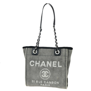 Chanel Deauville NM Chain Handle Tote Mixed Fibers