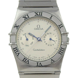 Omega Constellation Day Date Quartz Watch Stainless Steel
