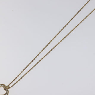 Christian Dior Logo Heart Pendant Necklace Metal