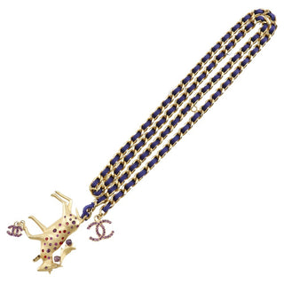 Chanel CC Twist Chain Belt Metal with Faux Pearl