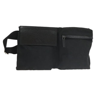 Gucci Vintage Double Belt Bag GG Canvas with Leather