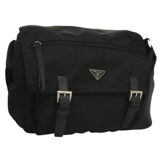 Prada Double Buckle Flap Messenger Bag Tessuto