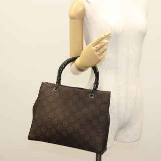 Gucci Vintage Bamboo Handle Tote GG Nylon