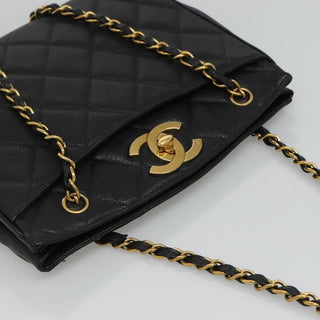 Chanel Vintage CC Lock Pocket Chain Tote Caviar
