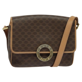 Celine Vintage Macadam Shoulder Bag Canvas and Leather