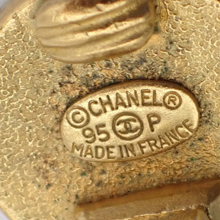 Chanel Vintage Round Clip-On Earrings Metal with Faux Pearl