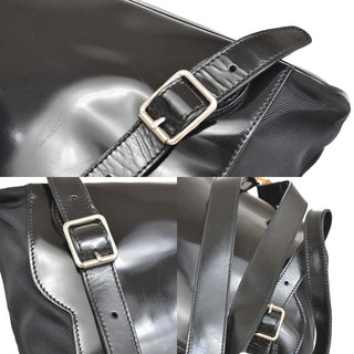Gucci Vintage Bamboo Backpack Nylon and Patent Leather