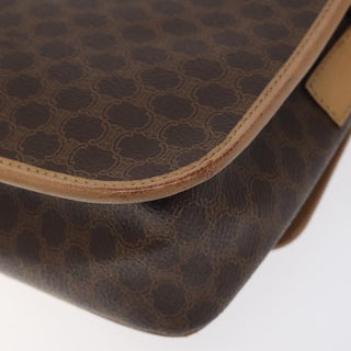 Celine Vintage Macadam Circle Logo Shoulder Bag Canvas and Leather