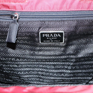 Prada Grommet Lock Flap Chain Shoulder Bag Leather
