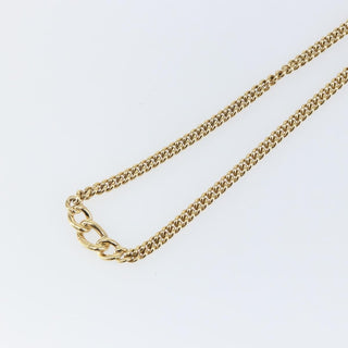 Christian Dior CD Chain Link Necklace Metal with Crystals