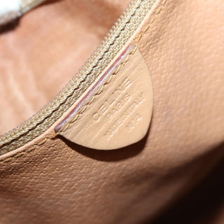 Celine Vintage Drawstring Flap Backpack Macadam Coated Canvas