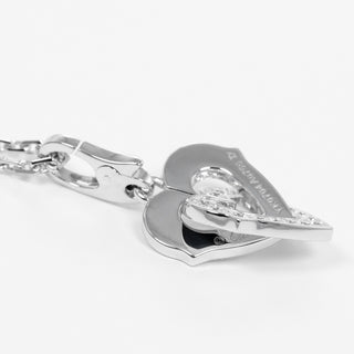 Cartier Double Heart Pendant Charm 18 white gold