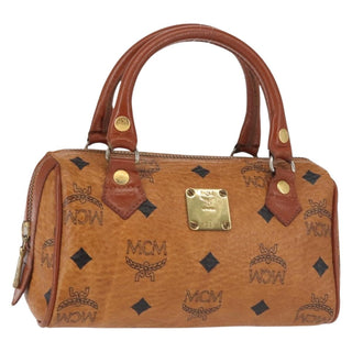 MCM Visetos Handbag Canvas and Leather