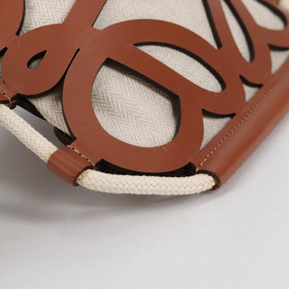 Loewe Anagram Drawstring Bucket Crossbody Bag Leather with Canvas