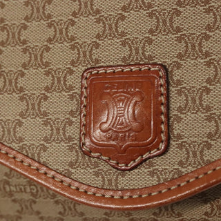 Celine Vintage Macadam Shoulder Bag Canvas and Leather