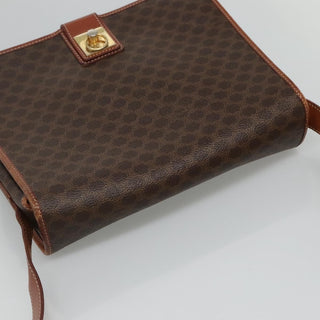 Celine Vintage Macadam Shoulder Bag Canvas and Leather