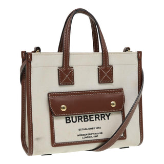 Burberry Freya Shopping Tote Canvas with Leather
