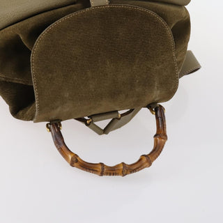 Gucci Vintage Bamboo Backpack Suede