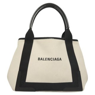 Balenciaga Navy Cabas Canvas with Leather