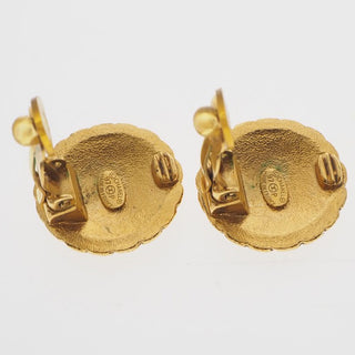 Chanel Vintage Round CC Clip-On Earrings Metal