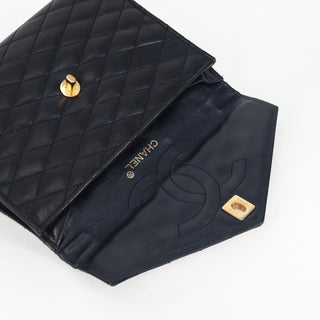 Chanel Vintage Envelope Flap Shoulder Bag Quilted Lambskin