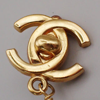 Chanel Vintage CC Drop Clip-On Earrings Metal with Faux Pearl