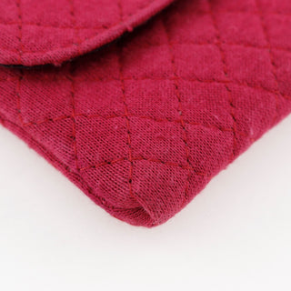 Chanel CC Logo Micro Matelasse Shoulder Bag Pouch Cotton