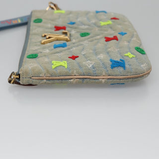Louis Vuitton New Wave Zipped Pochette Monogram Embroidered Quilted Denim