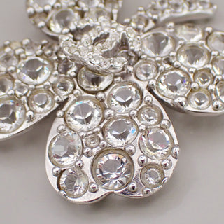 Chanel Coco Clover Brooch Crystal Embellished Metal