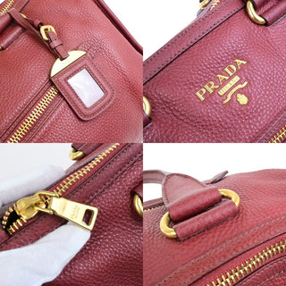 Prada Front Zip Convertible Satchel Vitello Daino