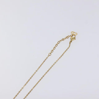 Christian Dior Logo Heart Pendant Necklace Metal with Crystal