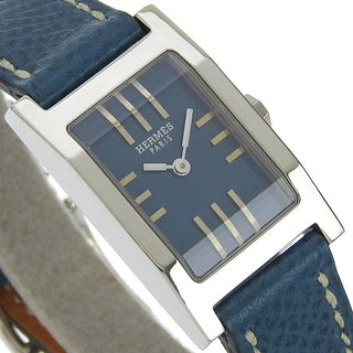 Hermes Tandem Quartz Watch Stainless Steel with leather