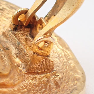 Chanel Vintage Round Clip-On Earrings Metal with Faux Pearl