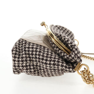 Chanel Tabatiere Kisslock Fold Over Bag Tweed with Quilted Calfskin