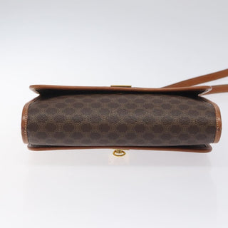 Celine Vintage Macadam Shoulder Bag Canvas and Leather