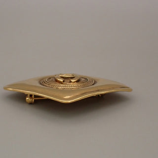 Chanel Vintage CC Diamond Brooch Metal
