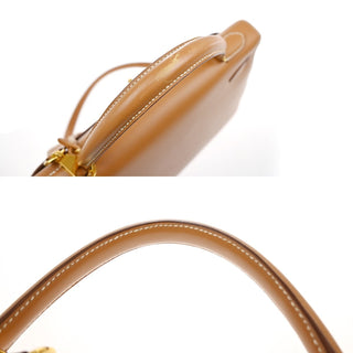 Hermes Kelly Handbag Light Chamonix with Gold Hardware