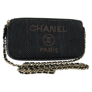 Chanel Deauville Chain wallet Raffia
