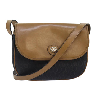 Christian Dior Vintage Honeycomb Flap Crossbody Bag Canvas and Leather