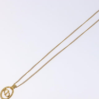 Christian Dior CD Round Pendant Necklace Metal