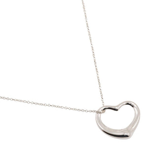 Tiffany & Co. Elsa Peretti Open Heart Pendant Necklace Sterling Silver