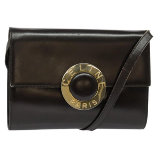 Celine Vintage Circle Logo Crossbody Bag Leather