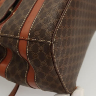 Celine Vintage Drawstring Flap Backpack Macadam Coated Canvas