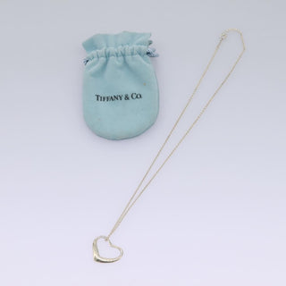 Tiffany & Co. Elsa Peretti Open Heart Pendant Necklace Sterling Silver