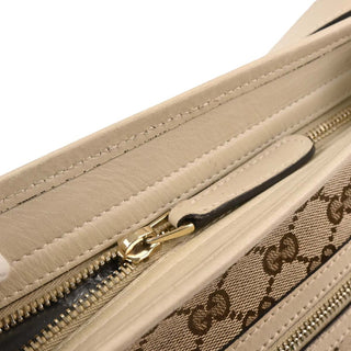 Gucci Front Zip Shoulder Bag GG Canvas