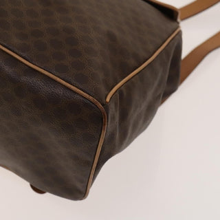 Celine Vintage Drawstring Flap Backpack Macadam Coated Canvas